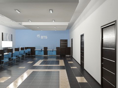 Дизайн зала операционистов в ВТБ банке