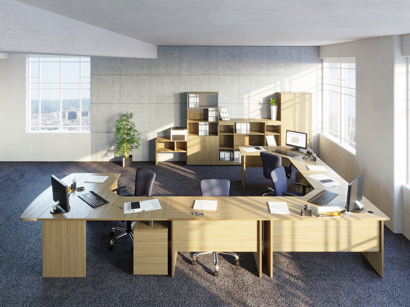 Качественная офисная мебель серии  «Вуд» для сотрудников  от производителя в Москве недорого
