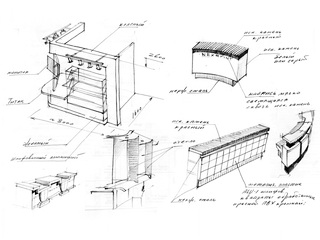 Эскизы торговой мебели