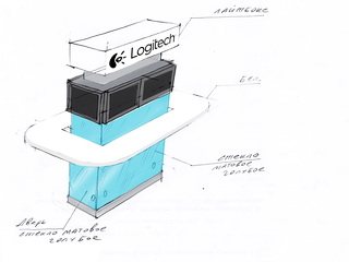 Эскизный проект торговой мебели для Logitech