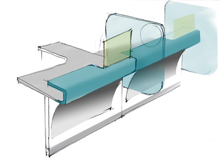 Эскизный проект стойки операционистов для банка