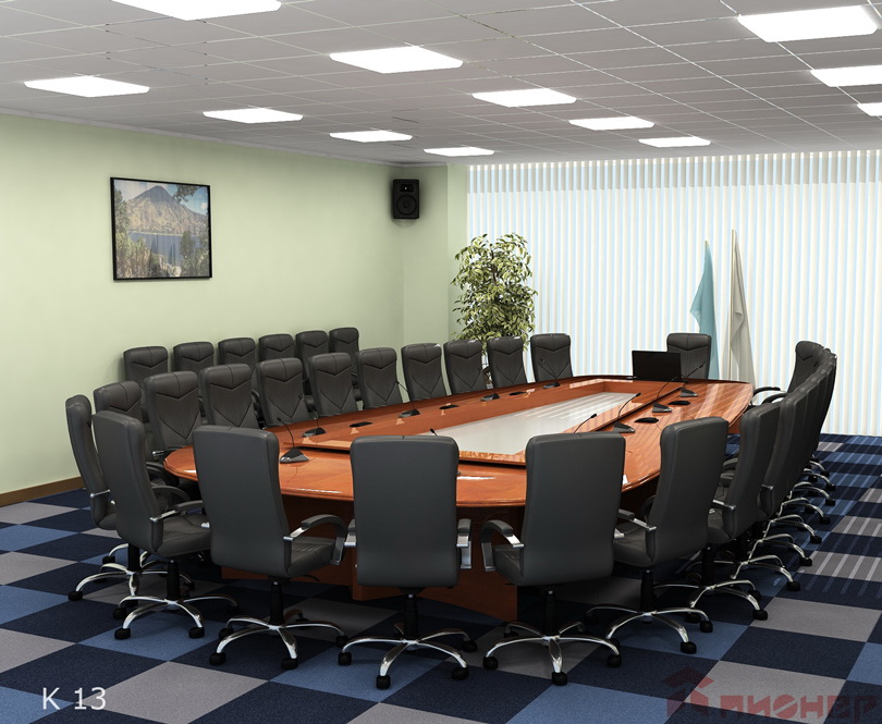 Большой шпонированный стол для заседания директоров
