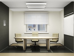Овальный стол переговоров из ЛДСП с трехслойной столешницей и опорами в цвет столешницы для 6-8 участников