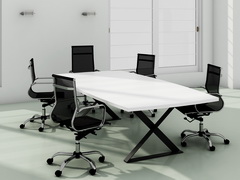 Белый стол из ЛДСП в стиле «Лофт»