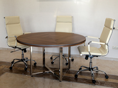 Маленький столик в кабинет - офисный круглый стол переговоров, 1,5 метра диаметр